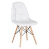 Mesa Eames com tampo de vidro 120 cm + 4 cadeiras estofadas Eiffel Botonê Branco - 5