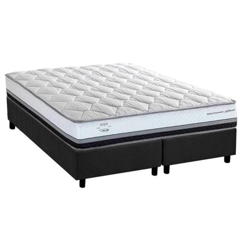 Cama Box King: Colchão Molas Masterpocket Ensacadas Herval La Playa C1634 + Base Crc Suede Gray (