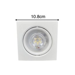 Spot Led Dicróica Embutir Quadrado 12w Bivolt:amarelo 3000k - 4