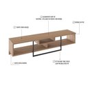 Ver imagem 4 de Rack para TV até 75 Polegadas Tribeca 180cm MDP Marrom Metalig