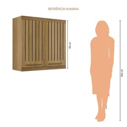 Armário Aéreo Gold Master Arte Móveis Cinamomo Ripado - 6