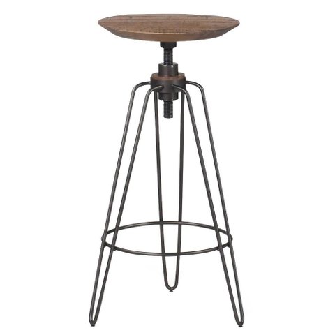 Banqueta New York Cor Rustic Brown com Base Aço Grafite 79cm - 53096