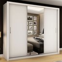 Ver imagem 1 de Guarda-roupa Casal Luana Plus 3 Portas 4 Gavetas com Espelho Branco - Pnr Móveis