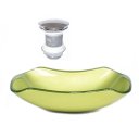 Ver imagem 1 de Cuba de Vidro Abaulada 51cm Verde Oliva + Valvula Click