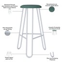Ver imagem 4 de Kit 08 Banquetas Baixa Bar Cozinha Sala de Jantar Áris C01 Branco Courino Verde Sálvia - Lyam Decor