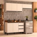 Ver imagem 1 de Armário de Cozinha Modulada Completa 3 Peças 200cm com Tampo 250039 Koya Politorno Móveis