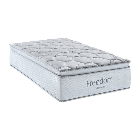 Colchão Solteiro Ortobom Molas Ensacadas Freedom Superpocket 32CMX88CMX188CM Branco/Cinza