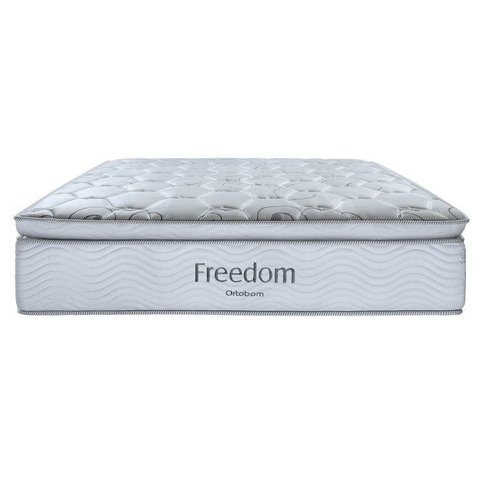Colchão Queen Mola Ensacada 158CMX32CMX198CM Freedom Ortobom Branco Cinza