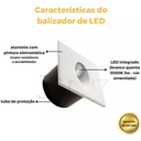 Ver imagem 4 de Kit 11 Balizador Parede Embutir 3w 3000k Escada Luminária - Branco - Preto