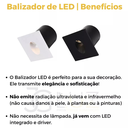 Ver imagem 2 de Kit 11 Balizador Parede Embutir 3w 3000k Escada Luminária - Branco - Preto