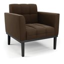 Ver imagem 2 de Poltrona Decorativa Karen Pés Fixo em Madeira Preto Suede Marrom 19 - Gran Belo