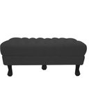Ver imagem 1 de Recamier Luis Xv Capitonê Retrô 160cm Suede Cinza Pés Madeira Mz Decor