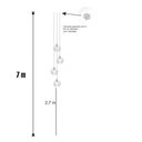 Ver imagem 7 de Lustre Pendente para Sala Pé Direito Duplo Quatro Ball P7 - Branco