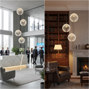 Ver imagem 4 de Lustre Pendente para Sala Pé Direito Duplo Quatro Ball P7 - Branco