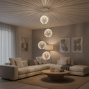 Ver imagem 3 de Lustre Pendente para Sala Pé Direito Duplo Quatro Ball P7 - Branco