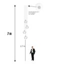 Ver imagem 3 de Lustre Pendente para Sala Pé Direito Duplo Quatro Ball P7 - Branco