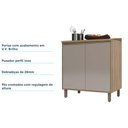 Ver imagem 5 de Balcão de Cozinha com Tampo 80 Cm 2 Portas de Abrir 1 Prateleira Mel Luciane Móveis