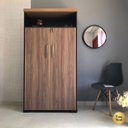 Ver mais imagens de Armário para Escritório 2 Portas com Chave e Nicho Nogal/preto