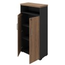 Ver imagem 6 de Armário para Escritório 2 Portas com Chave e Nicho Nogal/preto