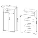 Ver imagem 3 de Armário para Escritório 2 Portas com Chave e Nicho Nogal/preto