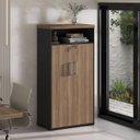 Ver imagem 7 de Armário para Escritório 2 Portas com Chave e Nicho Nogal/preto