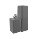 Ver imagem 5 de Kit Dispenser de Sabonete Líquido e Porta Creme Dental Stolf Smile Cinza