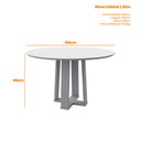 Ver imagem 2 de Mesa de Jantar Redonda 4 Lugares 1,20x1,20 Isabela Ypê OffWhite