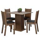 Ver imagem 2 de Conjunto Sala de Jantar Mesa Tampo de Madeira 4 Cadeiras Rustic/crema/preto Samara Madesa