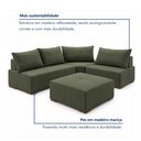 Ver imagem 6 de Sofá de Canto Modulado com Puff e Base Madeira Maciça 270CMX220CM Lisboa