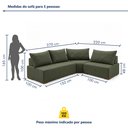 Ver imagem 4 de Sofá de Canto Modulado com Puff e Base Madeira Maciça 270CMX220CM Lisboa