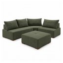Ver imagem 3 de Sofá de Canto Modulado com Puff e Base Madeira Maciça 270CMX220CM Lisboa