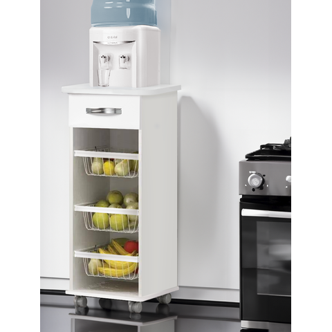 Organizador com Fruteira e Gaveta Branco (Suporte de Filtro)
