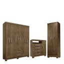 Ver imagem 1 de Conjunto Guarda Roupa 6 Portas com Cômoda e Multiuso - Edecasamoveis