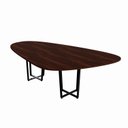 Ver imagem 2 de Mesa de Reunião Orgânica 2,70x1,60m com Pés em Metal e Tampo Bipartido F5 Corporate Marrom/Louro Preto