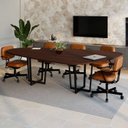 Ver imagem 6 de Mesa de Reunião Orgânica 2,70x1,60m com Pés em Metal e Tampo Bipartido F5 Corporate Marrom/Louro Preto