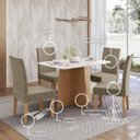 Ver imagem 7 de Conjunto Sala Jantar Isa 90cm Vidro 4 Cadeiras Elegance Amarelo/Mel/Caramelo