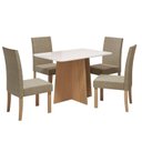 Ver imagem 2 de Conjunto Sala Jantar Isa 90cm Vidro 4 Cadeiras Elegance Amarelo/Mel/Caramelo