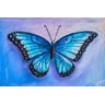Quadro Decorativo Borboleta Azul Jardim 124 - 3