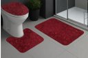 Ver imagem 1 de Jogo de Banheiro Antiderrapante Jardim 3 Pçs - Vermelho