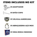Ver imagem 2 de Adaptador para Máquina de Lavar Louça + Válvula Americana + Sifão Copo Universal + Abraçadeira 1" +