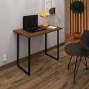 Ver imagem 1 de Mesa para Estudo Escritório Office e Decorativo 0,76 Cm:preto/imbuia