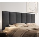 Ver imagem 1 de Cabeceira Viuva ou Solteirão Estofada Moderna para Quarto - 128 Cm - Cinza Suede