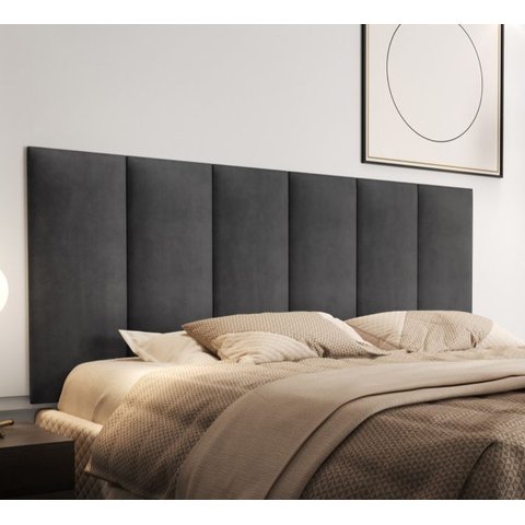 Cabeceira Viuva ou Solteirão Estofada Moderna para Quarto - 128 Cm - Cinza Suede