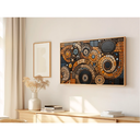 Ver imagem 1 de Quadro Decorativo N°19 105x60cm - Panorâmico Mosaico - Terroso - Madeira Clara - Rollflex
