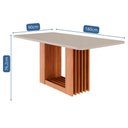 Ver imagem 5 de Mesa de Sala Jantar Ariela + Tampo em Mdf e Vidro Temperado Bordas Arredondadas 180cm Cinamomo/off