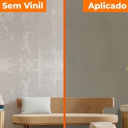 Papel de Parede Adesivo Lavavel Texturizado Linho Cinza Claro 500x60cm - 7