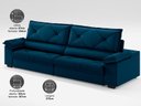 Ver imagem 5 de Sofá com Carregador Usb e Molas no Assento Retrátil Reclinável Nice 2,10m Velosuede - Netsofas