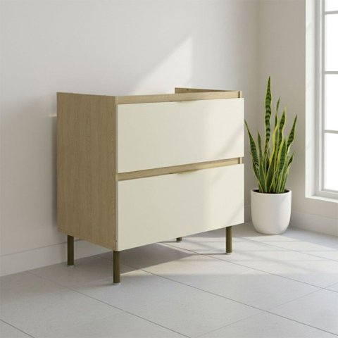 Balcão de Cozinha 80 Cm Nanda 1 Porta 1 Gaveta Nature/arenas - Tecno Mobili