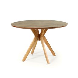 Mesa de Jantar Redonda 120cm Marci Premium em Madeira Maciça e MDF - Natural - 1