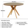 Mesa de Jantar Redonda 120cm Marci Premium em Madeira Maciça e MDF - Natural - 3